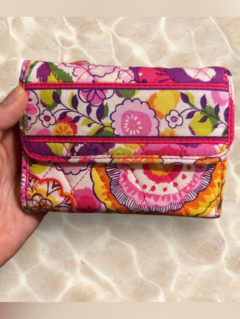 Vera Bradley Clementine Pink Floral Orange Wallet